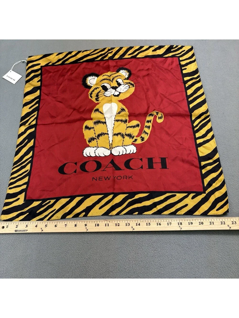 Coach Lunar New Year Tiger Silk Bandana New With Tags